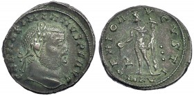 GALERIO MAXIMIANO. Follis. Cyzicus (311). Marcas: Δ-••• en el campo; MKV en el exergo. R/ GENIO AVGVSTI. RIC-65. Ex C. Dattari. MBC.