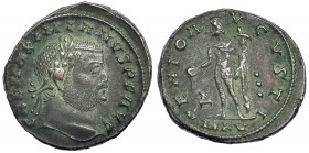 GALERIO MAXIMIANO. Follis. Cyzicus (311). Marcas: Δ-••• en el campo; MKV en el exergo. R/ GENIO AVGVSTI. RIC-65. Ex C. Dattari. MBC.