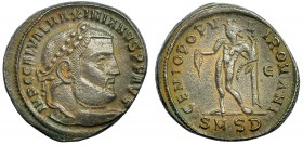 GALERIO MAXIMIANO. Follis. Serdica (305-306). Marca: Є en el campo; SD• en el exergo. R/ GENIO POPVLI ROMANI. RIC-12b. Ex C. Dattari. MBC+.