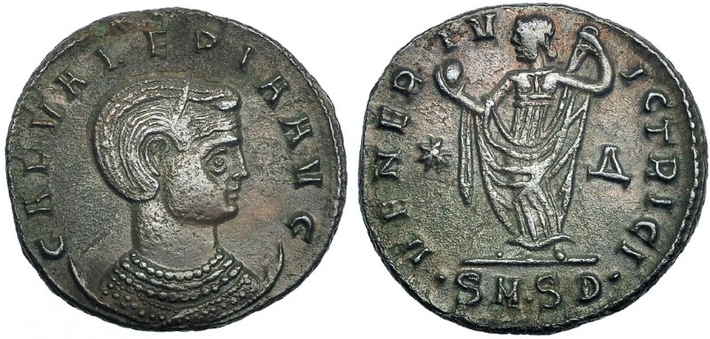 GALERIA VALERIA, ESPOSA DE GALERIO. Follis. Serdica (307-308). Marcas: *-Δ en el...