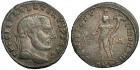 SEVERO II. Follis. Antioquía (306-307). Marca: Δ en el campo; ANT• en el exergo. R/ GENIO POPVLI ROMANI. RIC-no. MBC-. Escasa. Ex C. Dattari.