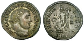 MAXIMINO II. Follis. Antioquía (311). Marcas: creciente - *, Z en el campo; ANT en el exergo. R/ GENIO AVGVSTI. RIC-161. MBC+/MBC. Ex C. Dattari.