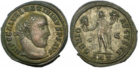 MAXIMINO II. Follis. Antioquía (312). Marcas: * - Є en el campo; ANT en el exergo. R/ GENIO AVGVSTI. RIC-164b. Leve doble acuñación. MBC+. Ex C. Datta...