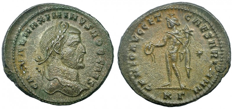 MAXIMINO II. Follis. Cyzicus (307). Marca: * en el campo; KΓ en el exergo. R/ GE...