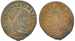 MAJENCIO. Follis. Ostia (309-312). MOSTP en el exergo. R/ FIDES MILITVM AVG N. RIC-45. MBC. Ex C. Dattari.