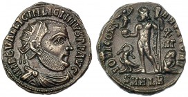 LICINIO I. Follis. Alejandría (321-324). Marcas: X y IIΓ en el campo. SMALB en el exergo. R/ IOVI CONSERVATORI. RIC-8. MBC+. Ex C. Dattari.