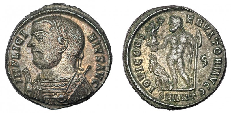 LICINIO I. Follis. Antioquía (317-320). Marca: S en el campo. SMANT en el exergo...