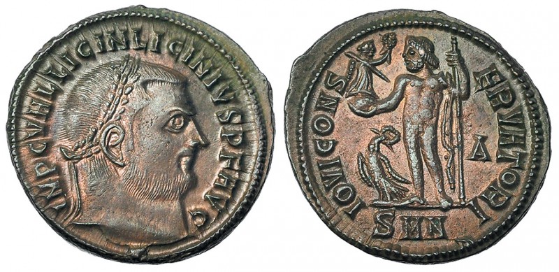 LICINIO I. Follis. Nicomedia (313-317). Marca: A en el campo. SMN en el exergo. ...