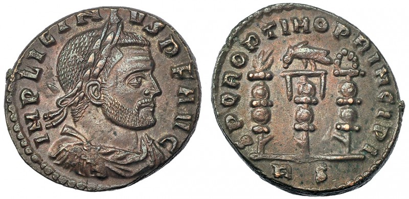 LICINIO I. Follis. Roma (312-313). RS en el exergo. R/ SPQR OPTIMO PRINCIPI. RIC...