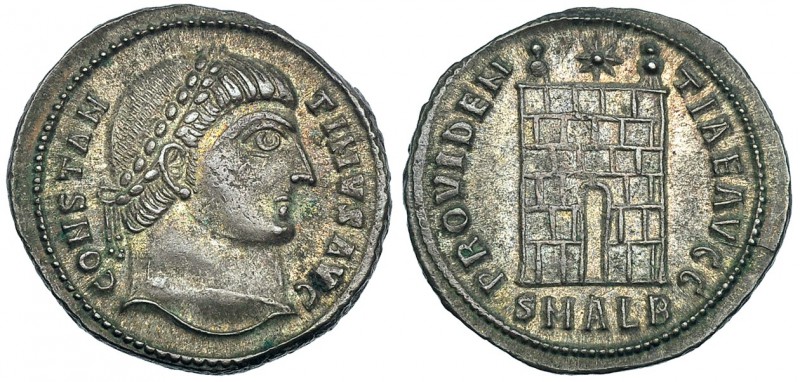 CONSTANTINO I. Follis. Alejandría (325-326). SMALB en el exergo. R/ PROVIDENTIAE...