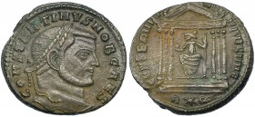 CONSTANTINO I. Follis. Roma (307). A*Q en el exergo. R/ CONSERVATORES VRB SVAE. RIC-196. MBC. Ex C. Dattari.