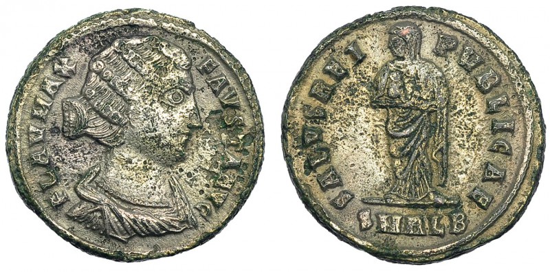 FAUSTA, ESPOSA DE CONSTANTINO I. Follis. Alejandría (318-319). SMALB en el exerg...