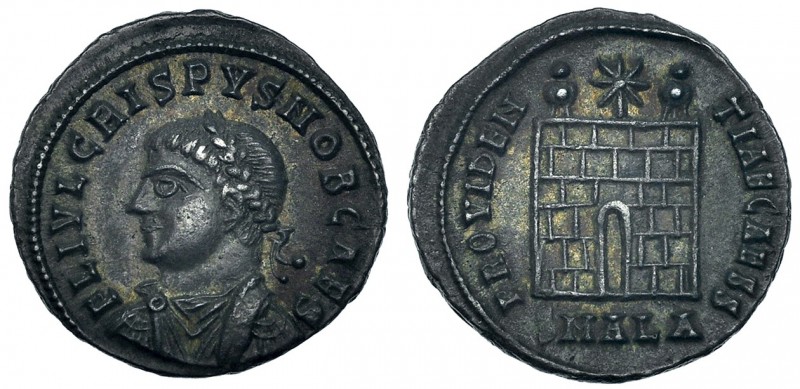 CRISPO. Follis. Alejandría (325-326). SMALA en el exergo. R/ PROVIDENTIAE CAESS....