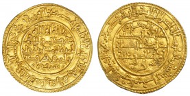 ACUÑACIONES ALMORÁVIDES. Ali b. Yusuf y el Amir Tasfin. Dinar. AU 4,15 g. Fez. 535H. V-1807. EBC-.