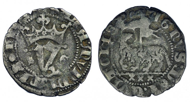 JUAN I. Blanca del Agnus Dei. Segovia. XXX bajo el exergo en anv. III-554.2 vte....