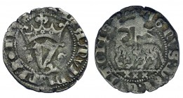 JUAN I. Blanca del Agnus Dei. Segovia. XXX bajo el exergo en anv. III-554.2 vte. MBC-. Rara.