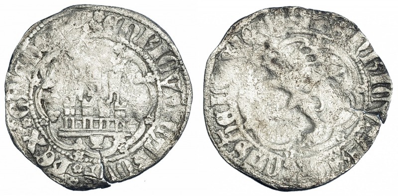 ENRIQUE IV. 1/4 de real. Cuenca. Gráfila lobulada en anv. y rev. III-703. Fina g...