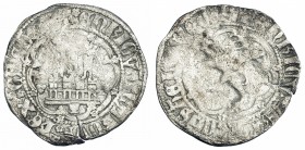 ENRIQUE IV. 1/4 de real. Cuenca. Gráfila lobulada en anv. y rev. III-703. Fina grieta. BC-/BC+. Rara.