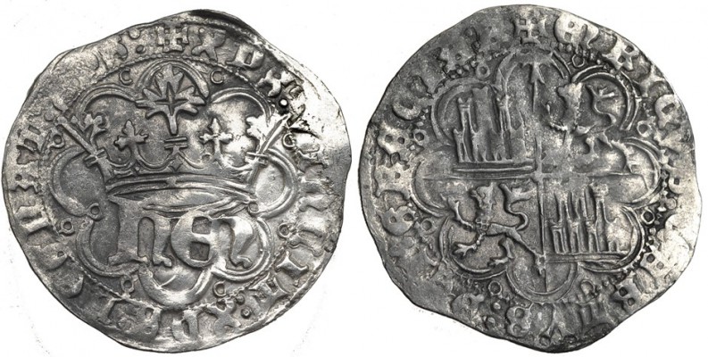 ENRIQUE IV. Real. Toledo. III-714.1. R/ + ENRICVS : CARTVS : DEI : GRACIA : R. I...