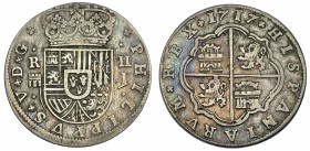 2 reales. 1717. Segovia. J. VI-759. MBC.