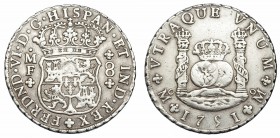 8 reales. 1751. México. MF. VI-359. Golpe en el centro del anv. y rev. MBC.