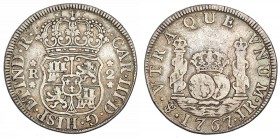 2 reales. 1767. Potosí. JR. VI-608. MBC-.