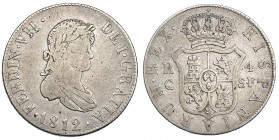 4 reales. 1812. Cataluña. SF. VI-840. BC+. Rara.