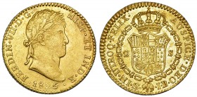 2 escudos. 1825-4. Sevilla. JB. VI-1394 vte. B. O. EBC-/EBC+.