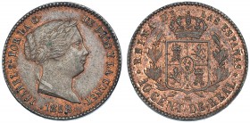 10 céntimos de real. 1858. Segovia. VI-135. R. B. O. EBC-/EBC+.