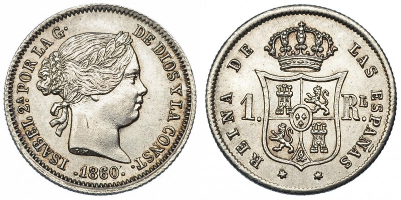 Real. 1860. Madrid. VI-270. Rayitas. EBC.