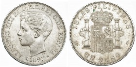 Peso. 1897. Manila. SGV. VII-192. MBC+.