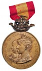 Medalla. Exposición de Barcelona. 1888. Con su corona y cinta. SC.