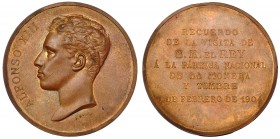 Medalla. Visita a la FNMT. 1904. AE-50 mm. Grabador: B. Maura. Golpecito en canto. R. B. O. SC.