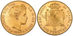 100 pesetas. 1897 * 19-62. Madrid. SGV. VII-420. SC.