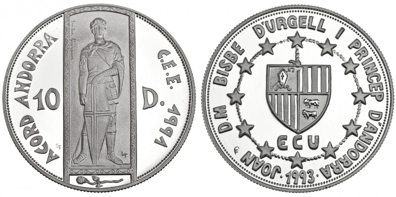 ANDORRA. 10 diners. 1993. KM-89. Prueba.