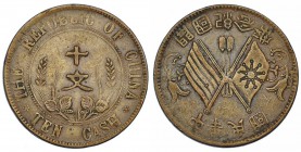 CHINA. 10 cash. S/F (1912). Y-301.6. MBC.