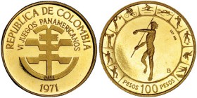 COLOMBIA. 100 pesos. 1971. Juegos Pan-Americanos. KM-248. Prueba.