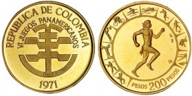 COLOMBIA. 200 pesos. 1971. Juegos Pan-Americanos. KM-249. Prueba.