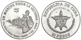 CUBA. 10 pesos. 1987. KM-164. Prueba.