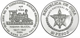 CUBA. 10 pesos. 1988. KM-205. Prueba.