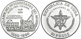 CUBA. 10 pesos. 1988. KM-207. Prueba.