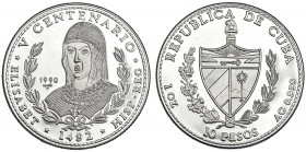 CUBA. 10 pesos. 1990. KM-264. Prueba.