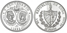 CUBA. 10 pesos. 1991. KM-327. Prueba.