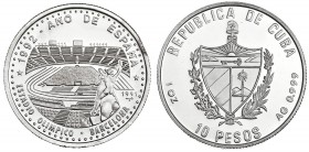 CUBA. 10 pesos. 1991. KM-350. Prueba.
