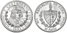 CUBA. 10 pesos. 1992. KM-353. Prueba.