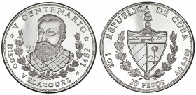 CUBA. 10 pesos. 1991. KM-525. Prueba.