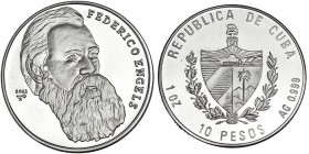 CUBA. 10 pesos. 2002. KM-786. Prueba.