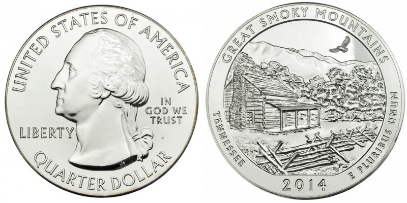 ESTADOS UNIDOS DE AMÉRICA. Cuarto de dólar. 2014. KM-580. SC.