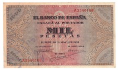 1000 pesetas. 5-1938. Serie A. ED-D35. EBC+.
