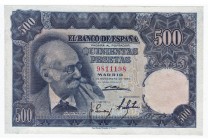 500 pesetas. 11-1951. Sin serie. ED-D61. EBC+.